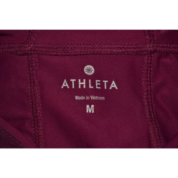 ATHLETA $109 Moisture Wicking Snap Placket Hooded Pullover‎ Deep Magenta Medium - Picture 4 of 4